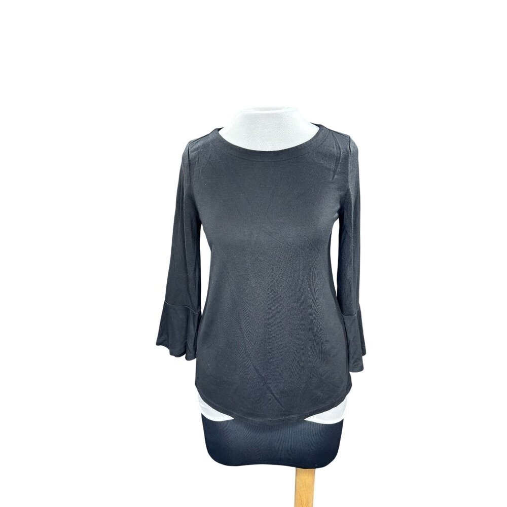 Black LOFT Womens Bell Sleeve Top Size XS